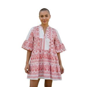 MISSLOOK White and Red Patterned Mini Dress